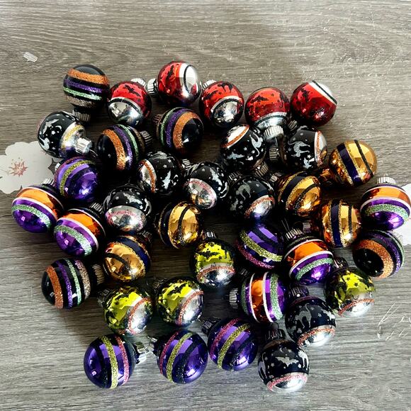 38 Christopher Radko SHINY BRITE Mini Blown Glass Halloween Glitter Ornaments - Picture 1 of 12
